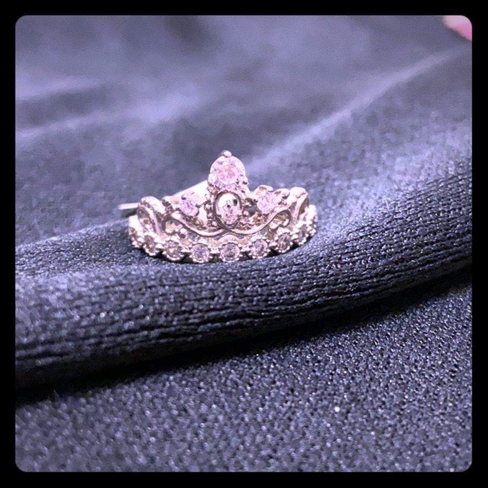 Silver Diamond Crown Ring